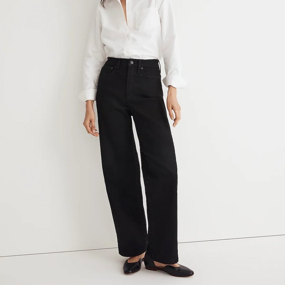 Madewell The Perfect Vintage Wide Leg Jeans Black Size 28